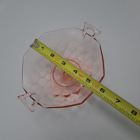 Heisey Yeoman Pink Footed Mayonnaise Bowl Diamond Optic - Picture 10 of 11